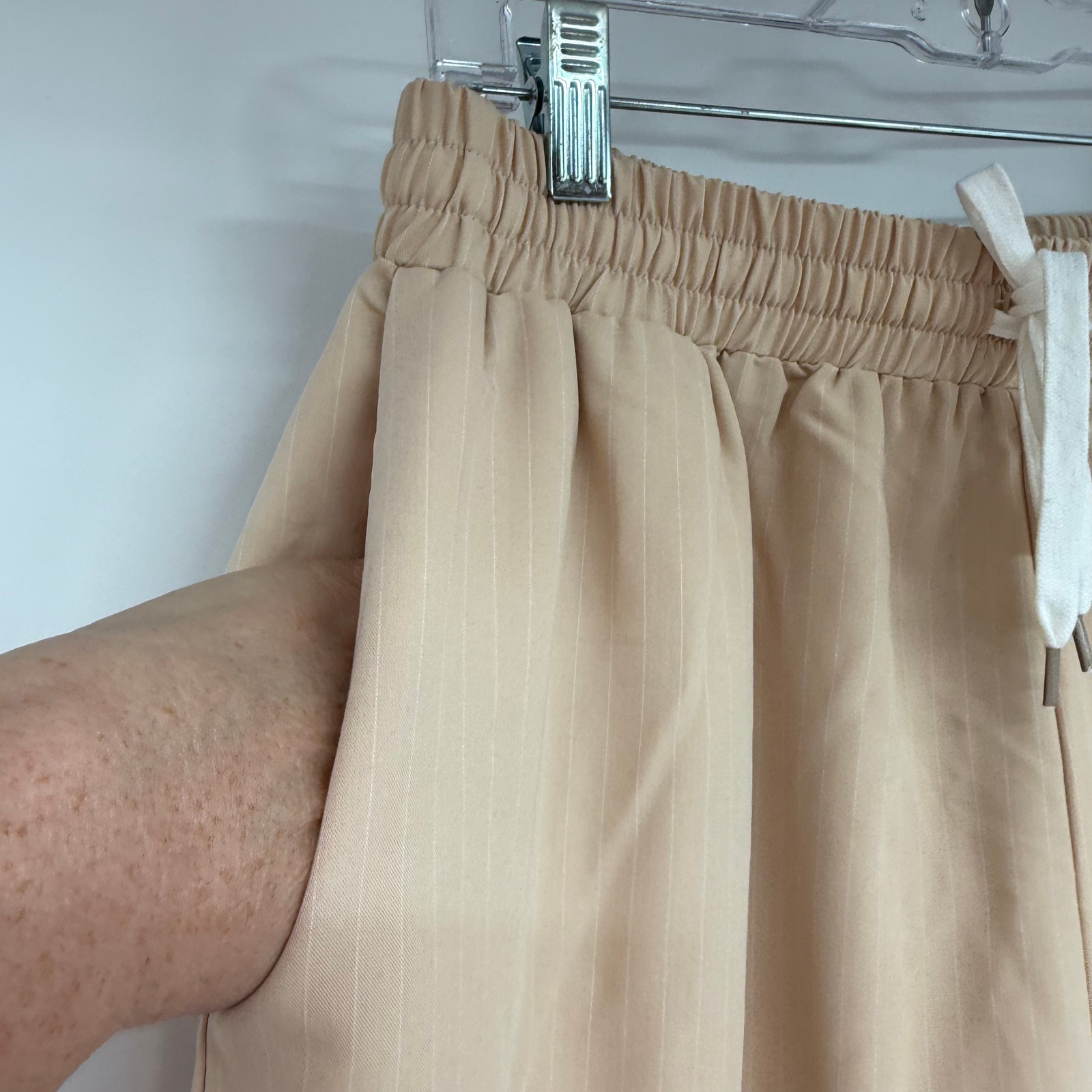 Nwt Runway Scout Wide Leg Pants Women's Size 14 Tan Stripe Minimalist — image 4 of 8